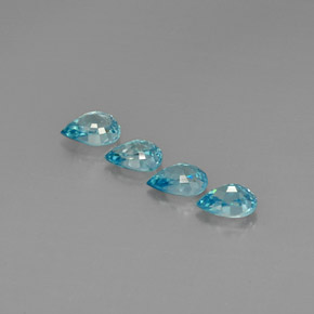 カラットの天然ブルージルコン（7.1×5 mm・洋梨の形）
