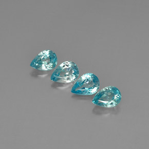 カラットの天然ブルージルコン（6.9×5 mm・洋梨の形）