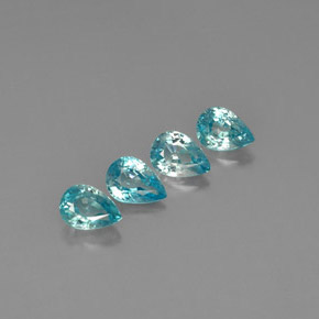 カラットの天然ブルージルコン（6.9×5 mm・洋梨の形）