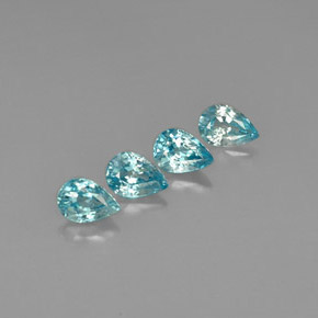 カラットの天然ブルージルコン（7.1×5 mm・洋梨の形）
