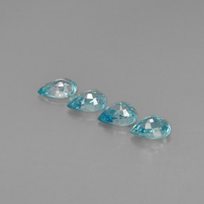 カラットの天然ブルージルコン（7.1×5 mm・洋梨の形）