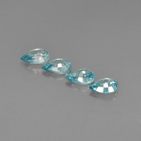 カラットの天然ブルージルコン（6.9×5 mm・洋梨の形）
