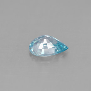 1.01カラットの天然ブルージルコン（7.1×5 mm・洋梨の形）