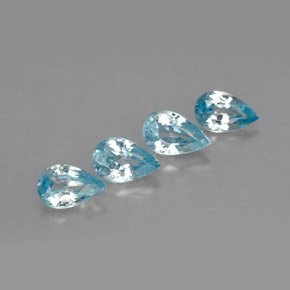 カラットの天然ブルージルコン（6×3.9 mm・洋梨の形）