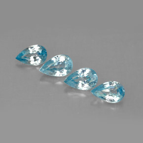 カラットの天然ブルージルコン（6×3.9 mm・洋梨の形）