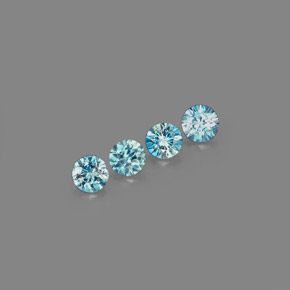 カラットの天然ブルージルコン（4.88 mm・ラウンドカット）