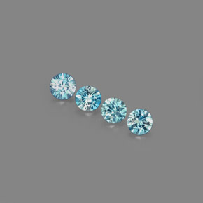 カラットの天然ブルージルコン（4.88 mm・ラウンドカット）