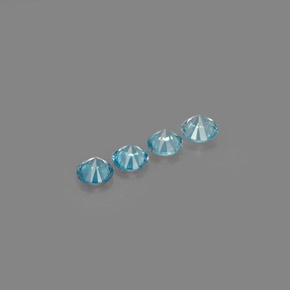 カラットの天然ブルージルコン（4.88 mm・ラウンドカット）