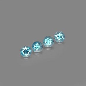カラットの天然ブルージルコン（4.96 mm・ラウンドカット）