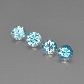 カラットの天然ブルージルコン（4.80 mm・ラウンドカット）