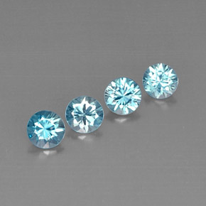 カラットの天然ブルージルコン（4.80 mm・ラウンドカット）