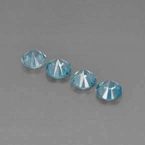 カラットの天然ブルージルコン（4.80 mm・ラウンドカット）