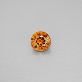 0.98カラットの天然オレンジジルコン（5.58 mm・ラウンドカット）