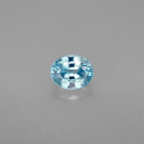 1.27カラットの天然ブルージルコン（6.2×5.1 mm・オーバルカット）