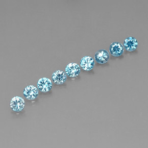 カラットの天然ブルージルコン（3.31 mm・ラウンドカット）