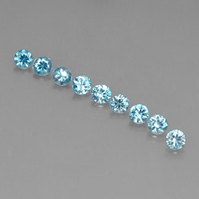 カラットの天然ブルージルコン（3.31 mm・ラウンドカット）