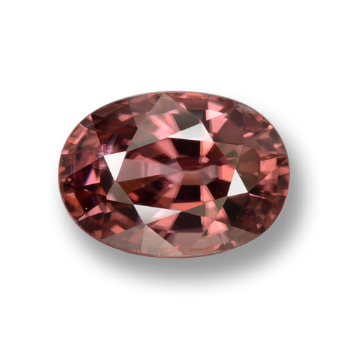 3.95カラットの天然ワインレッドジルコン（9.9×7.1 mm・オーバルカット）