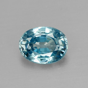 1.25カラットの天然ブルージルコン（7×5.2 mm・オーバルカット）