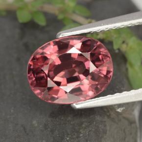 3.58カラットの天然ピンクレッドジルコン（9.1×7 mm・オーバルカット）