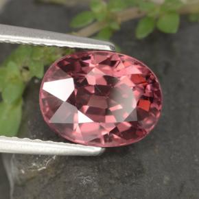 3.58カラットの天然ピンクレッドジルコン（9.1×7 mm・オーバルカット）