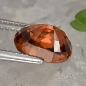 3.54カラットの天然ローズオレンジジルコン（9.1×7.1 mm・オーバルカット）