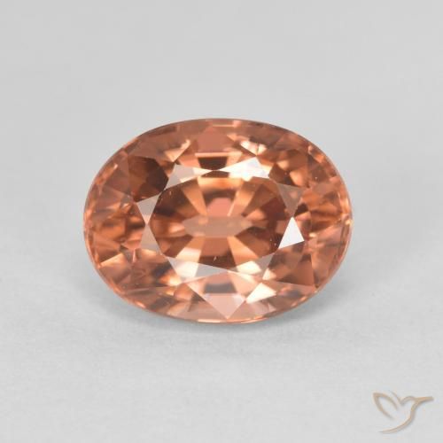 3.48カラットの天然ラズベリーピンクジルコン（9.1×7 mm・オーバルカット）