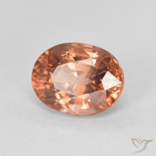 3.48カラットの天然ラズベリーピンクジルコン（9.1×7 mm・オーバルカット）