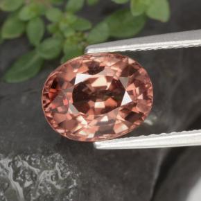 3.11カラットの天然ローズオレンジジルコン（9.1×7.1 mm・オーバルカット）