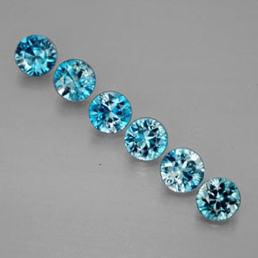 カラットの天然ブルージルコン（4.30 mm・ラウンドカット）