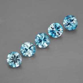 カラットの天然ブルージルコン（4.32 mm・ラウンドカット）