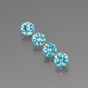 カラットの天然ブルージルコン（4.38 mm・ラウンドカット）