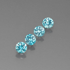 カラットの天然ブルージルコン（4.38 mm・ラウンドカット）