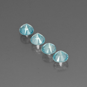 カラットの天然ブルージルコン（4.68 mm・ラウンドカット）