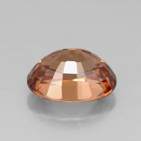 3.14カラットの天然オレンジジルコン（9×7 mm・オーバルカット）