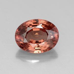 3.10カラットの天然ミディアムレッドジルコン（9×7.1 mm・オーバルカット）