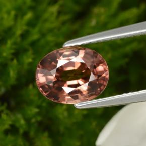 2.95カラットの天然ローズジルコン（9.2×7.1 mm・オーバルカット）