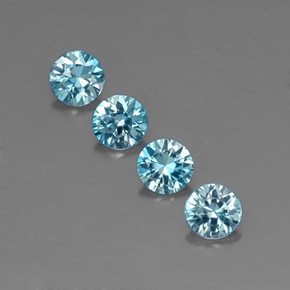 カラットの天然ブルージルコン（4.18 mm・ラウンドカット）