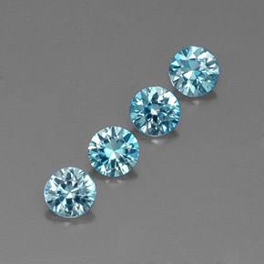 カラットの天然ブルージルコン（4.18 mm・ラウンドカット）