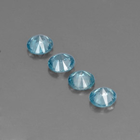 カラットの天然ブルージルコン（4.18 mm・ラウンドカット）