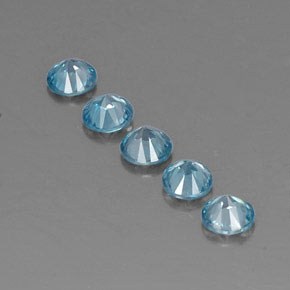 カラットの天然ブルージルコン（4.36 mm・ラウンドカット）