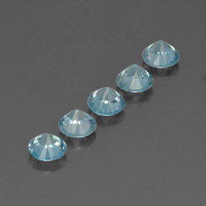 2.81カラットの天然Maya Blue ジルコン（4.61 mm・ラウンドカット）