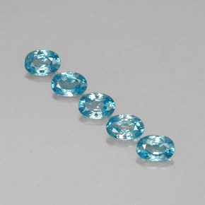 3.49カラットの天然ブルージルコン（6×4.2 mm・オーバルカット）