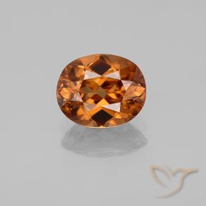 1.85カラットの天然ディープオレンジジルコン（7.6×6.3 mm・オーバルカット）