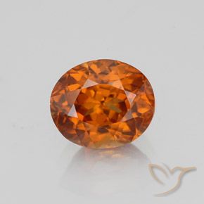 1.78カラットの天然ファイアオレンジジルコン（7×6 mm・オーバルカット）