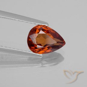 1.87カラットの天然赤みがかったオレンジジルコン、洋梨の形、VVS
