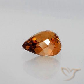 1.90カラットの天然ミディアムオレンジジルコン、洋梨の形、VS