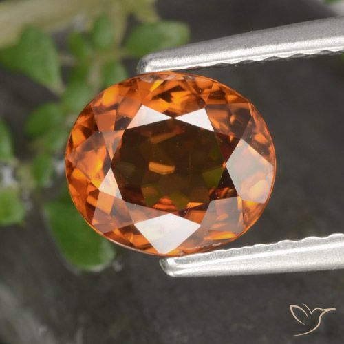 1.49ct 天然 ディープオレンジ ジルコン, 楕円形, VS