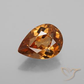 1.40ct 天然 ミディアムダークオレンジ ジルコン, 洋梨の形, VVS