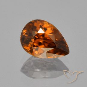 1.87ct 天然 濃い茶色がかったオレンジ ジルコン, 洋梨の形, VVS