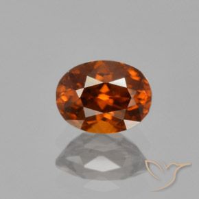 1.22ct 天然 赤みがかったオレンジ ジルコン, 楕円形, VVS